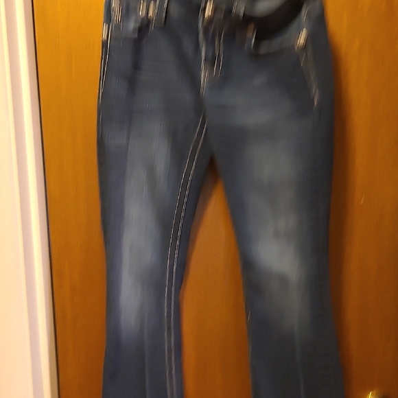Miss Me Blue Boot Cut Jeans with Ornate Embellishments - Picture 8 of 10